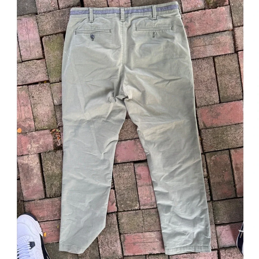Express Mens Olive Green Chino Pants Straight Leg Flat Front Casual pants  34x28